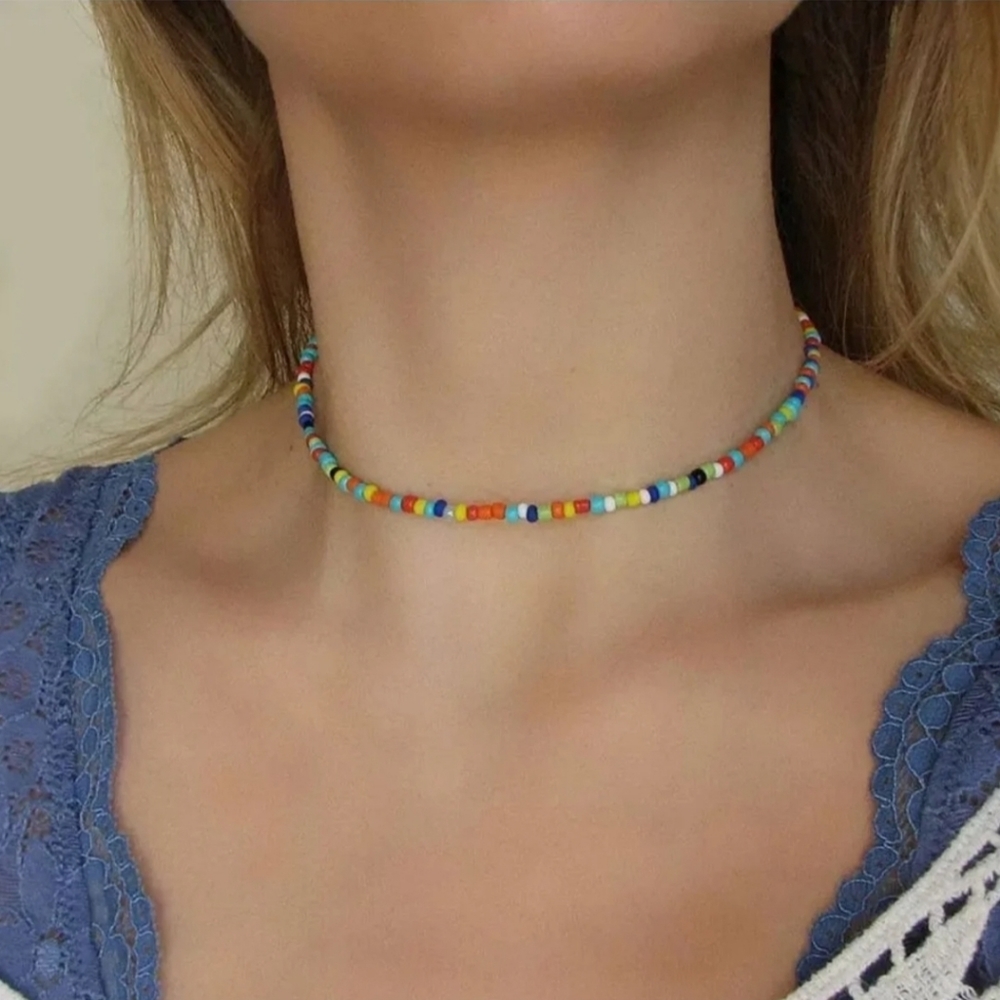 BOHO BEADED CHOKER COLOR FULL